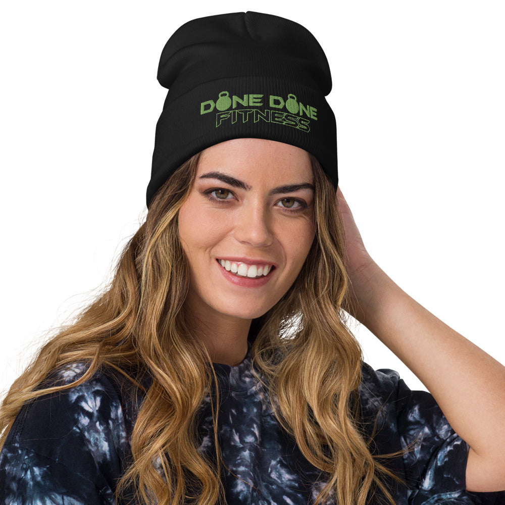 Logo Green Embroidered Beanie